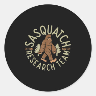 Pegatina Redonda Camping Sasquatch Research Team Bigfoot Camper Men