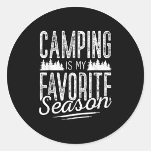 Pegatina Redonda Camping Shirt Hombres Niños Camper Rv Camping Vaca