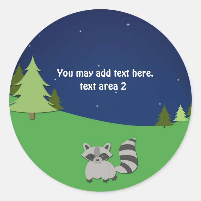 Pegatina Redonda Camping Sleepover Personalizado de la fiesta de cu (Anverso)