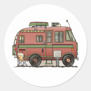 Pegatina Redonda Campista rv de la autocaravana de Travco
