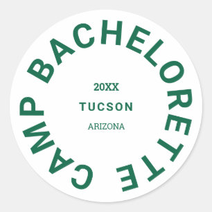 Pegatina Redonda Campo Bachelorette Forest Green Personalizado