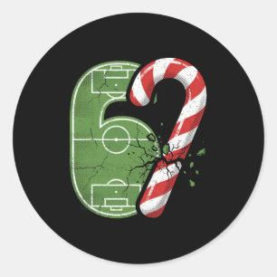 Pegatina Redonda Campo de fútbol de caramelo 67 Agrietado divertido