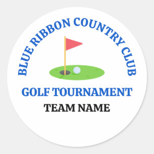 Pegatina Redonda Campo de golf o club de campo personalizado