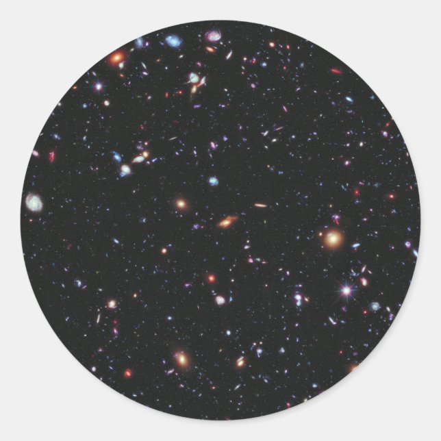 Pegatina Redonda Campo profundo Hubble eXtreme (Anverso)