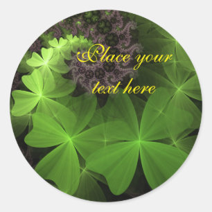 Pegatina Redonda Campo St Patrick Shamrock