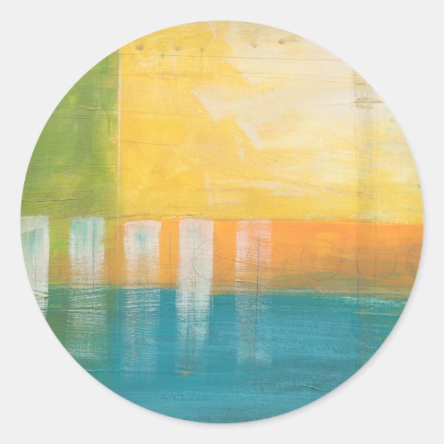 Pegatina Redonda Campos de cítricos I (Anverso)