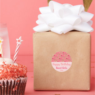 Pegatina Redonda Campos de fresa deslumbrante