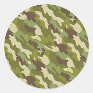 Pegatina Redonda Camuflaje