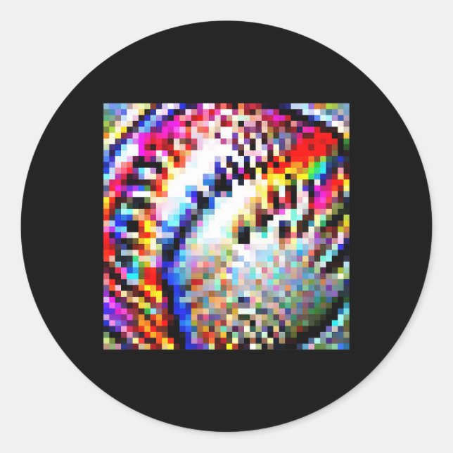 Pegatina Redonda Camuflaje Contra Reconocimiento Facial Contrario I (Anverso)