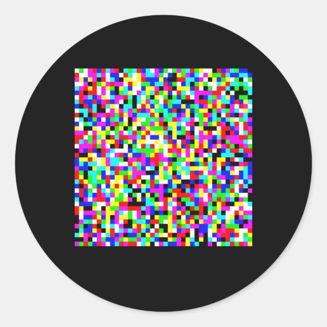 Pegatina Redonda Camuflaje Contra Reconocimiento Facial Contrario I (Anverso)