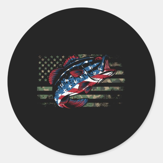 Pegatina Redonda Camuflaje De Bandera De Los Ee.Uu. Patriótico De P (Anverso)