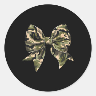 Pegatina Redonda Camuflaje de caza de pato Camo Coquette Bow Hunt
