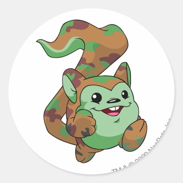 Pegatina Redonda Camuflaje de Meerca (Anverso)