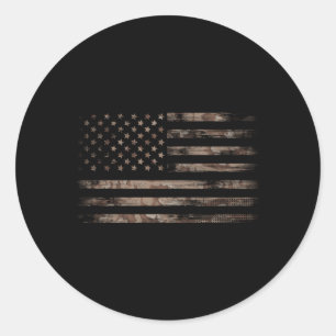 Pegatina Redonda Camuflaje del Desierto de la Bandera Americana Mol