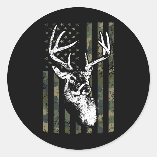 Pegatina Redonda Camuflaje Estadounidense: Caza De Caza De Cernícal (Anverso)