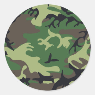 Pegatina Redonda Camuflaje militar