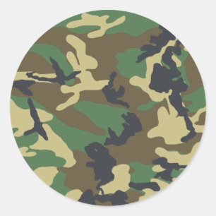 Pegatina Redonda Camuflaje militar