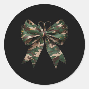 Pegatina Redonda Camuflaje Viejo Camo Bow Camo Coquette Bow Huning