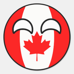 Pegatina Redonda Canadá Geeky que tiende divertido Countryball