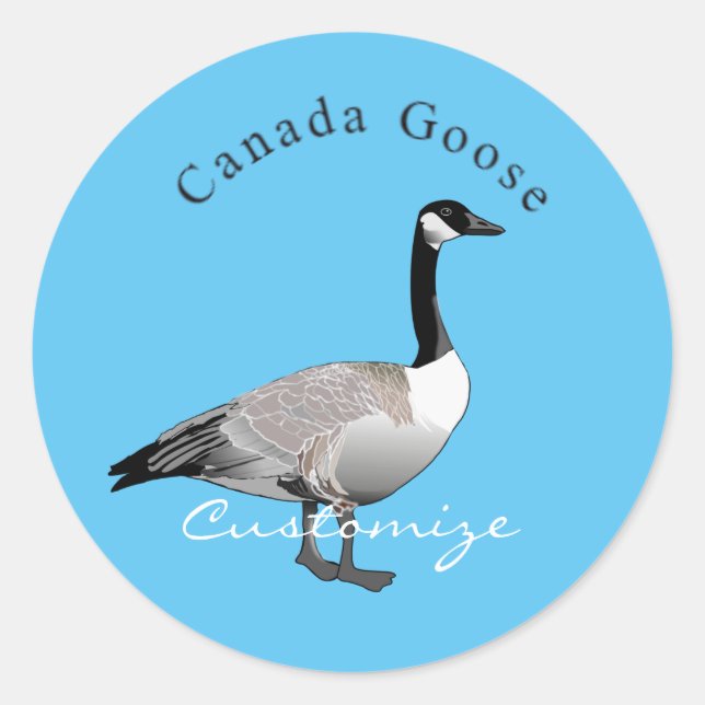 Pegatina Redonda Canadá Goose Gander Thunder_Cove (Anverso)