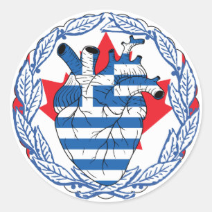 Pegatina Redonda Canadá Independencia griega Grecia