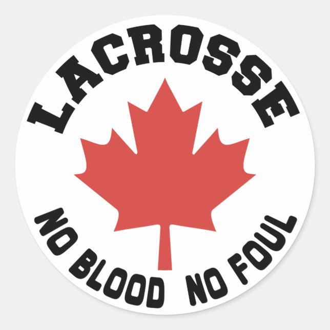 Pegatina Redonda Canadá Lacrosse (Anverso)