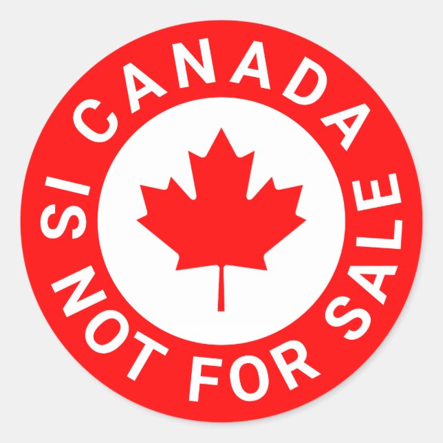 Pegatina Redonda Canadá no está a la venta personalizado de hojas d (Anverso)