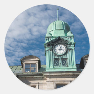 Pegatina Redonda Canadá, Quebec, Quebec. Autoridad portuaria