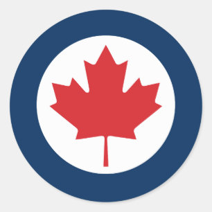 Pegatina Redonda Canadá redondeo símbolo de la bandera del país ejé