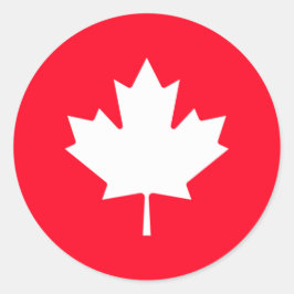Pegatina Redonda Canadian maple leaf. CANADA. Classic Round Sticker