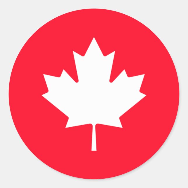 Pegatina Redonda Canadian maple leaf. CANADA. Classic Round Sticker (Anverso)
