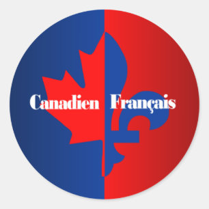 Pegatina Redonda Canadien Francais
