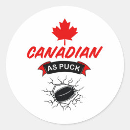 Pegatina Redonda Canadiense como Puck