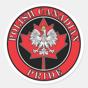 Pegatina Redonda Canadiense polaco