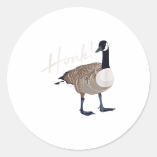 Pegatina Redonda Canadiense Shirt Honk Graciosa Cazadora de Aves G