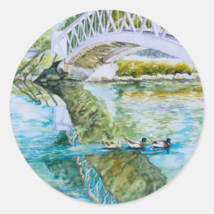 Pegatina Redonda Canal Crossing
