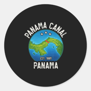 Pegatina Redonda Canal de Panamá Est.1881
