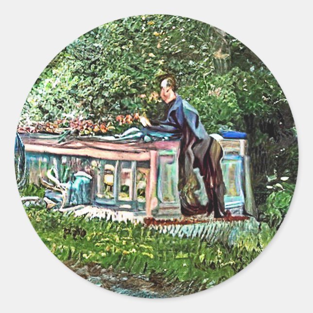 PEGATINA REDONDA CANALS AND NARROWBOATS (Anverso)