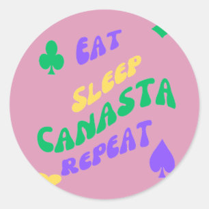 Pegatina Redonda Canasta Entusiasta Mantra Eee Sleep Canasta repeti