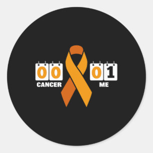 Pegatina Redonda Cáncer 0 Yo 1 Cinta Naranja Leucemia Cáncer de San