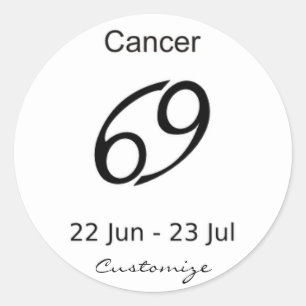 Pegatina Redonda Cáncer 69 Rótulo Zodiaco Thunder_Cove