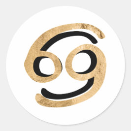 Pegatina Redonda Cáncer astrología zodiac símbolo oro negro