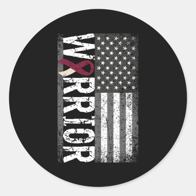 Pegatina Redonda Cáncer de garganta Cáncer de cuello oral Ayuda par (Anverso)