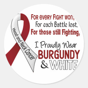 Pegatina Redonda Cáncer de la cabeza y del cuello llevo orgulloso