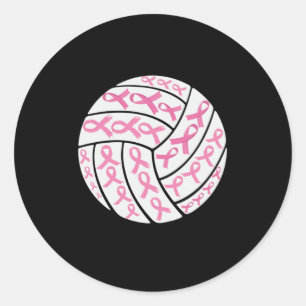 Pegatina Redonda Cáncer de Mama Sensibilización sobre el voleibol