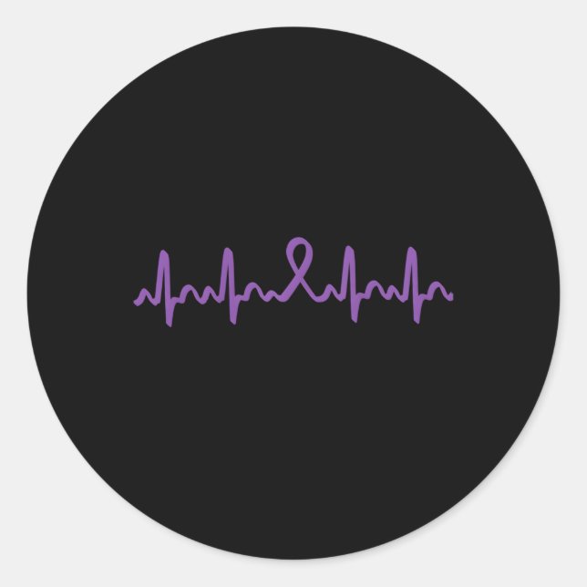 Pegatina Redonda Cáncer de páncreas Hebeat Cinta de Cáncer Pancreát (Anverso)