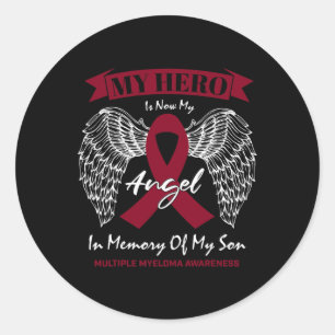 Pegatina Redonda Cáncer De Sangre En Memoria Del Mieloma Múltiple D