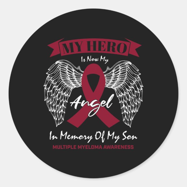 Pegatina Redonda Cáncer De Sangre En Memoria Del Mieloma Múltiple D (Anverso)