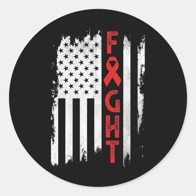 Pegatina Redonda Cáncer de sangre Guerrero Concienciación sobre el  (Anverso)