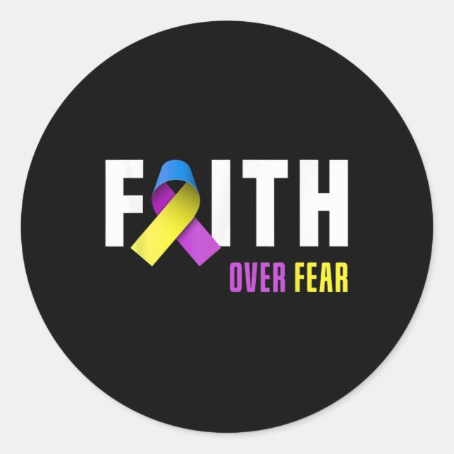 Pegatina Redonda Cáncer de vejiga Guerrero Fe de Dios Cáncer de vej (Anverso)